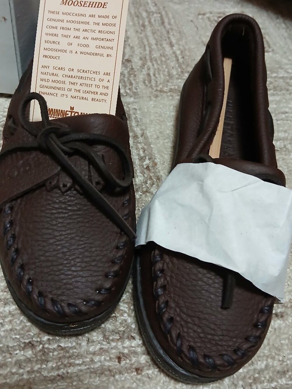 Minnetonka Women's Mocassin Brown Moosehide Fringed Kilty Size 8